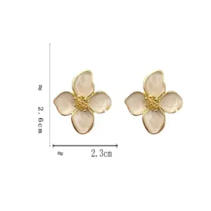 Floral Stud Earrings in Gold Finish 12 Sb1f4f16c02524876925b9d928dc8abe87