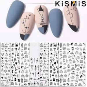 Mystical Black & White Nail Art Stickers Set 11 Sb22fc12945fb4d62a81324e48572fcbcI