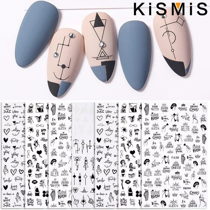 Mystical Black & White Nail Art Stickers Set 2 Mystical Black & White Nail Art Stickers Set - Image 2