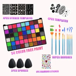 54-Color Professional Face & Body Paint Kit 8 Sb24428ab37df479ba9aa8532a1f9f654w