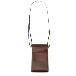 Leather Wood Series Mini Crossbody Bag in Black or Coffee