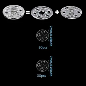 Transparent Plastic Snap Buttons Set for Sewing 17 Sb319f4a864784fe981db8329bb0af7c9V