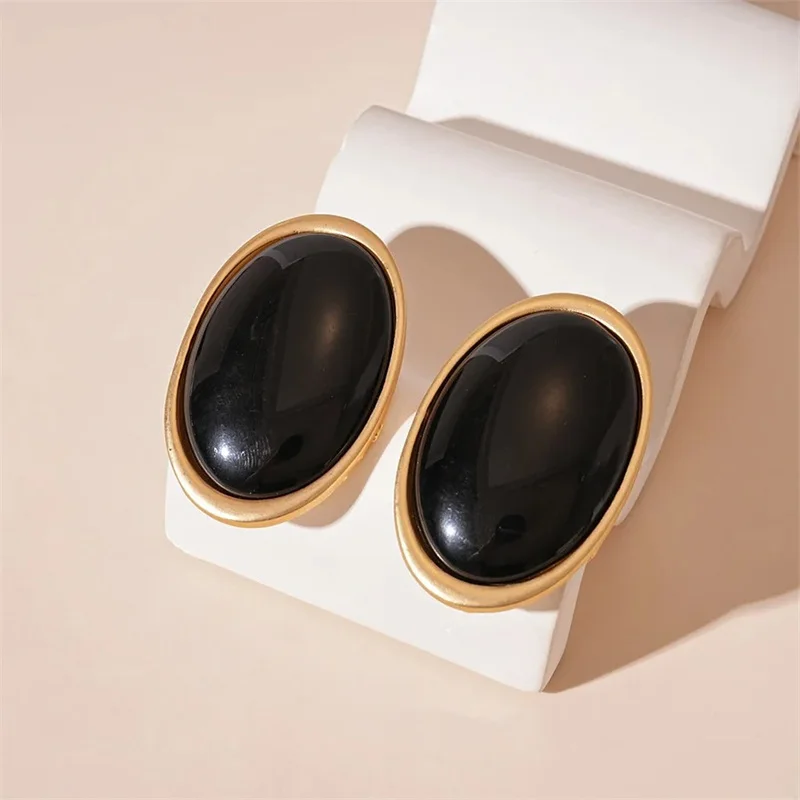 Vintage Blue Flower Earrings with Gold Frame 8 Vintage Blue Flower Earrings with Gold Frame - Image 8