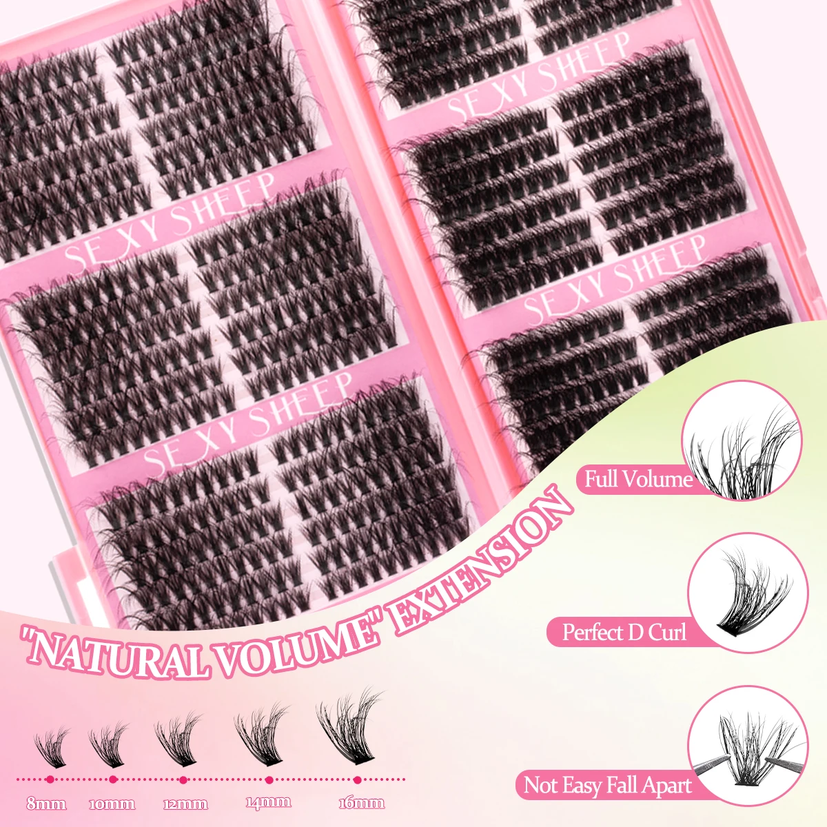 SEXYSHEEP DIY Eyelash Cluster Kit 8-16mm 2 SEXYSHEEP DIY Eyelash Cluster Kit 8-16mm - Image 2