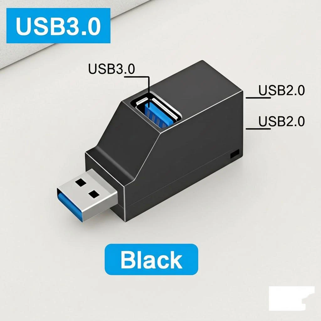 Compact USB 3.0 Hub with 3 Ports in Black or White 9 Compact USB 3.0 Hub with 3 Ports in Black or White - Image 9