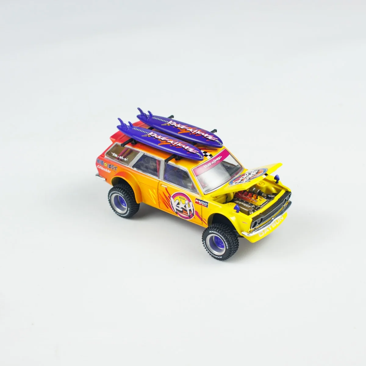 Vibrant Yellow Datsun 510 Off-Road Diecast Model 2 Vibrant Yellow Datsun 510 Off-Road Diecast Model - Image 2