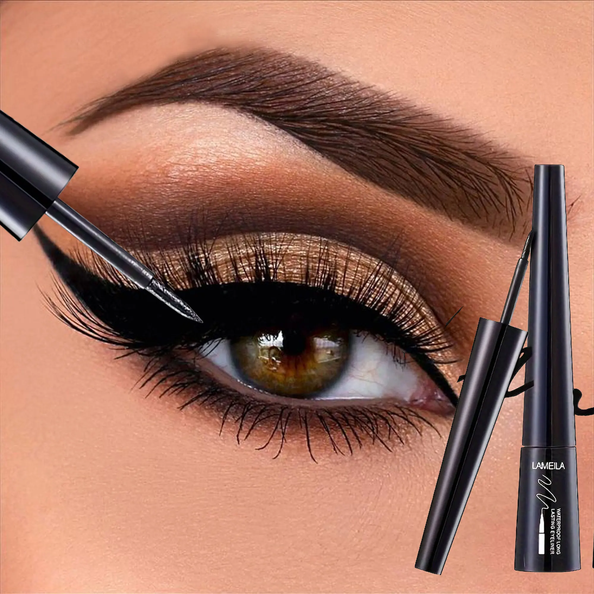 Waterproof Liquid Eyeliner Pen in Deep Black 5 Waterproof Liquid Eyeliner Pen in Deep Black - Image 5