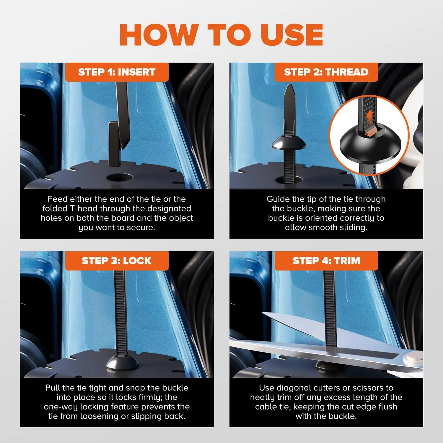 Heavy-Duty Nylon Cable Ties Set up to 50kg Strength 6 Heavy-Duty Nylon Cable Ties Set up to 50kg Strength - Image 6