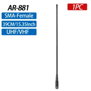 ABBREE AR-881 VHF/UHF SMA-Female Antenna 15 Sb7458d9676fc4b22b80a796d15a9234bT