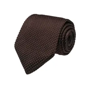 Men's Knitted Solid Neck Tie - 148cm, Cotton-Poly Blend