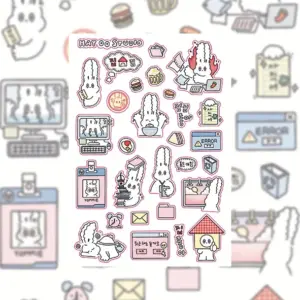 Kawaii Rabbit Stickers Set 9x13cm 19 Sb7b9a1ea23d24e57b64e5e8c8b64adb9L
