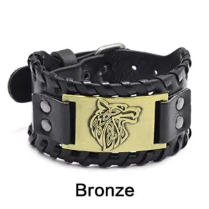 Men's Stainless Steel Wolf Head Bracelet 15 Sb7da84aab0e6433985de999daa05a691H