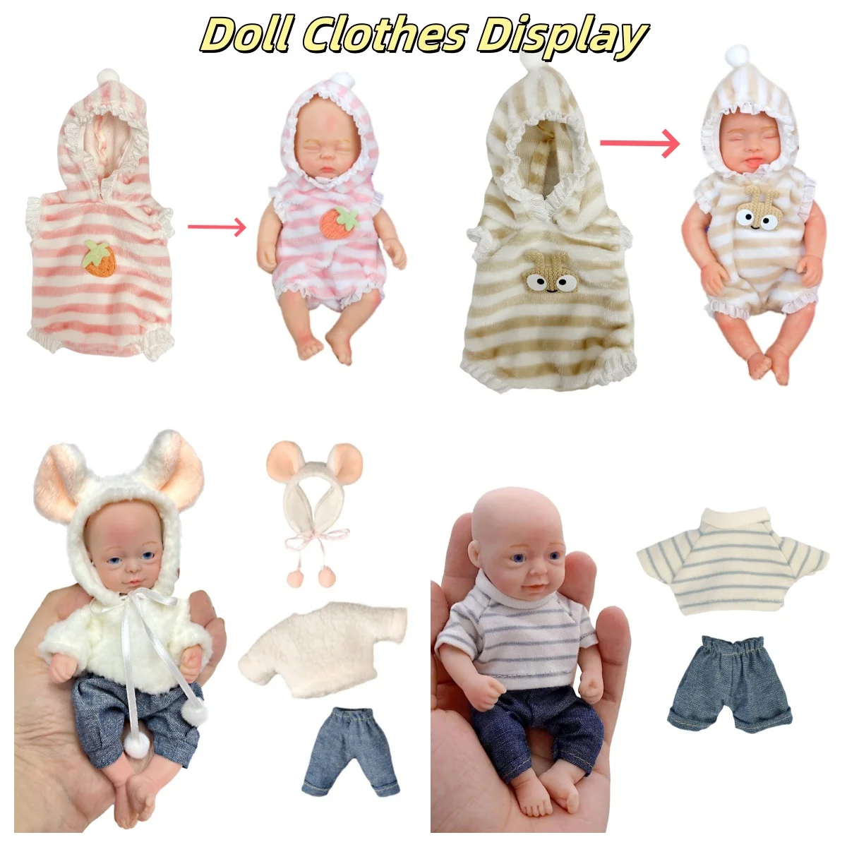9-Piece Doll Clothing Set for 4-6 Inch Dolls 2 9-Piece Doll Clothing Set for 4-6 Inch Dolls - Image 2