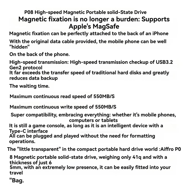 Magnetic External SSD 512GB USB3.2 Gen2 6 Magnetic External SSD 512GB USB3.2 Gen2 - Image 6