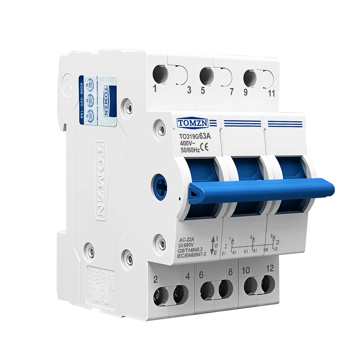 TOMZN 2P Manual Transfer Switch 230V 40A/63A 4 TOMZN 2P Manual Transfer Switch 230V 40A/63A - Image 4