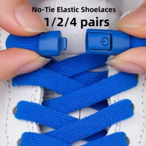 Bright Blue Elastic No-Tie Shoelaces for Sneakers