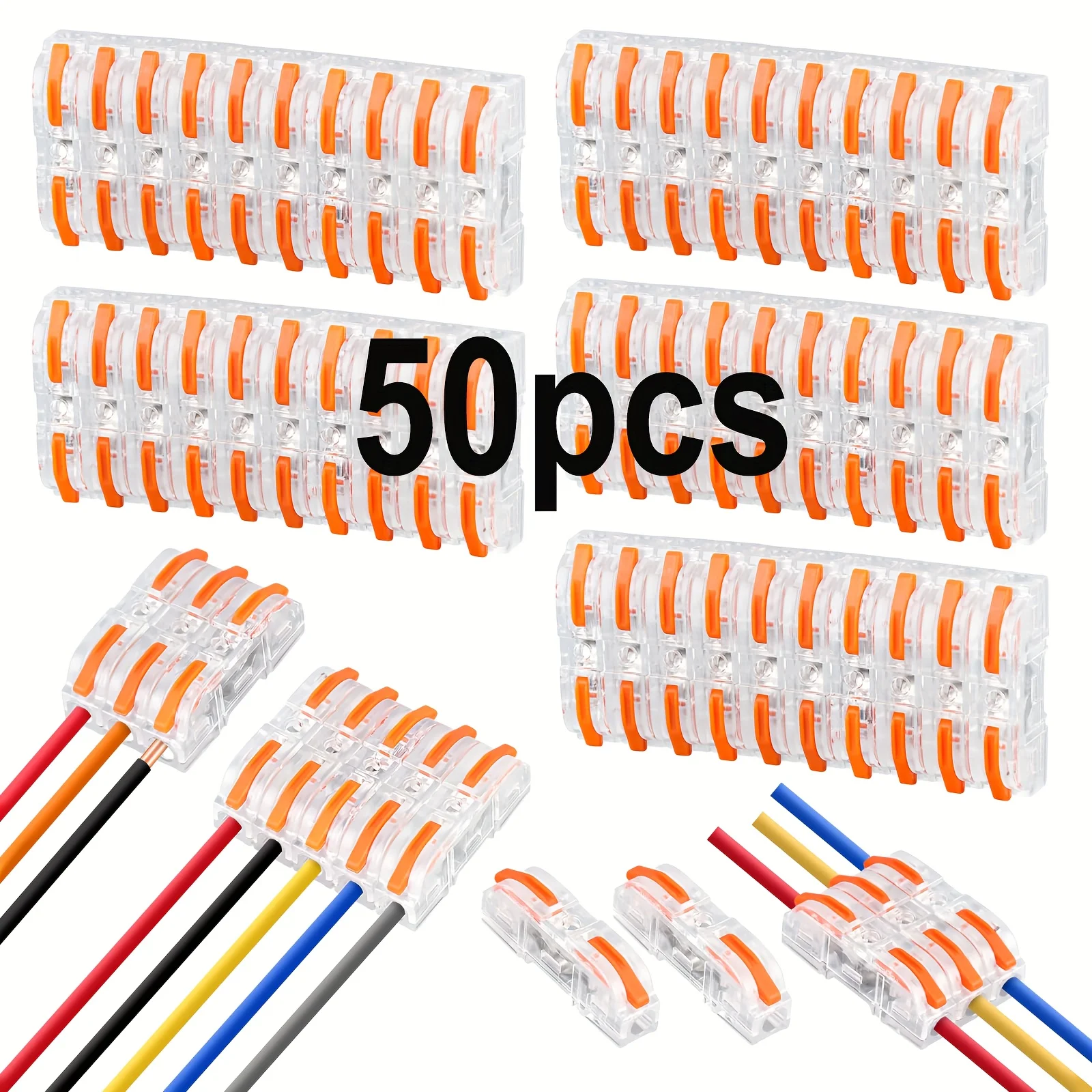 Transparent Quick-Lever Wire Connectors - 34/50/100pcs 7 Transparent Quick-Lever Wire Connectors - 34/50/100pcs - Image 7