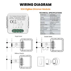 Smart ZigBee & Wi-Fi Dimmer Switch Module 10A 12 Sbab443e011e54734beabfb8d97417540g