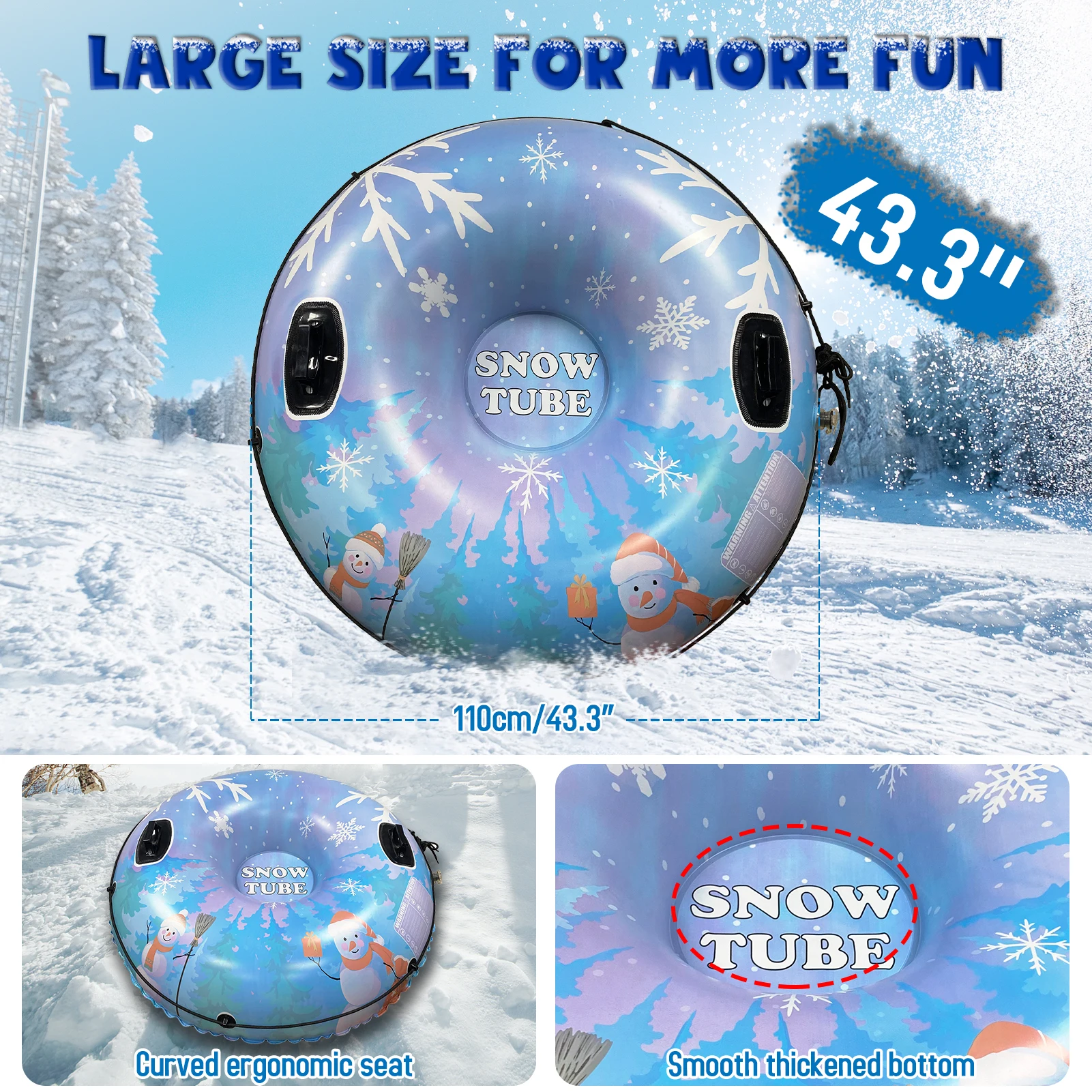 Vibrant Inflatable Snow Tube for Winter Fun 2 Vibrant Inflatable Snow Tube for Winter Fun - Image 2