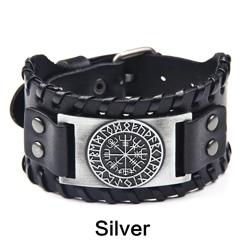 Viking Leather Bracelet with Vegvisir Symbol 8 Viking Leather Bracelet with Vegvisir Symbol - Image 8