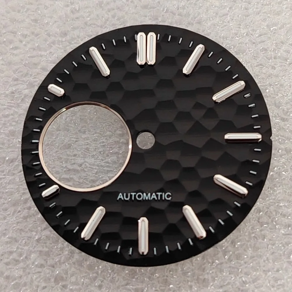 NH38 28.5mm Hammered Texture Watch Dial in Green 5 NH38 28.5mm Hammered Texture Watch Dial in Green - Image 5