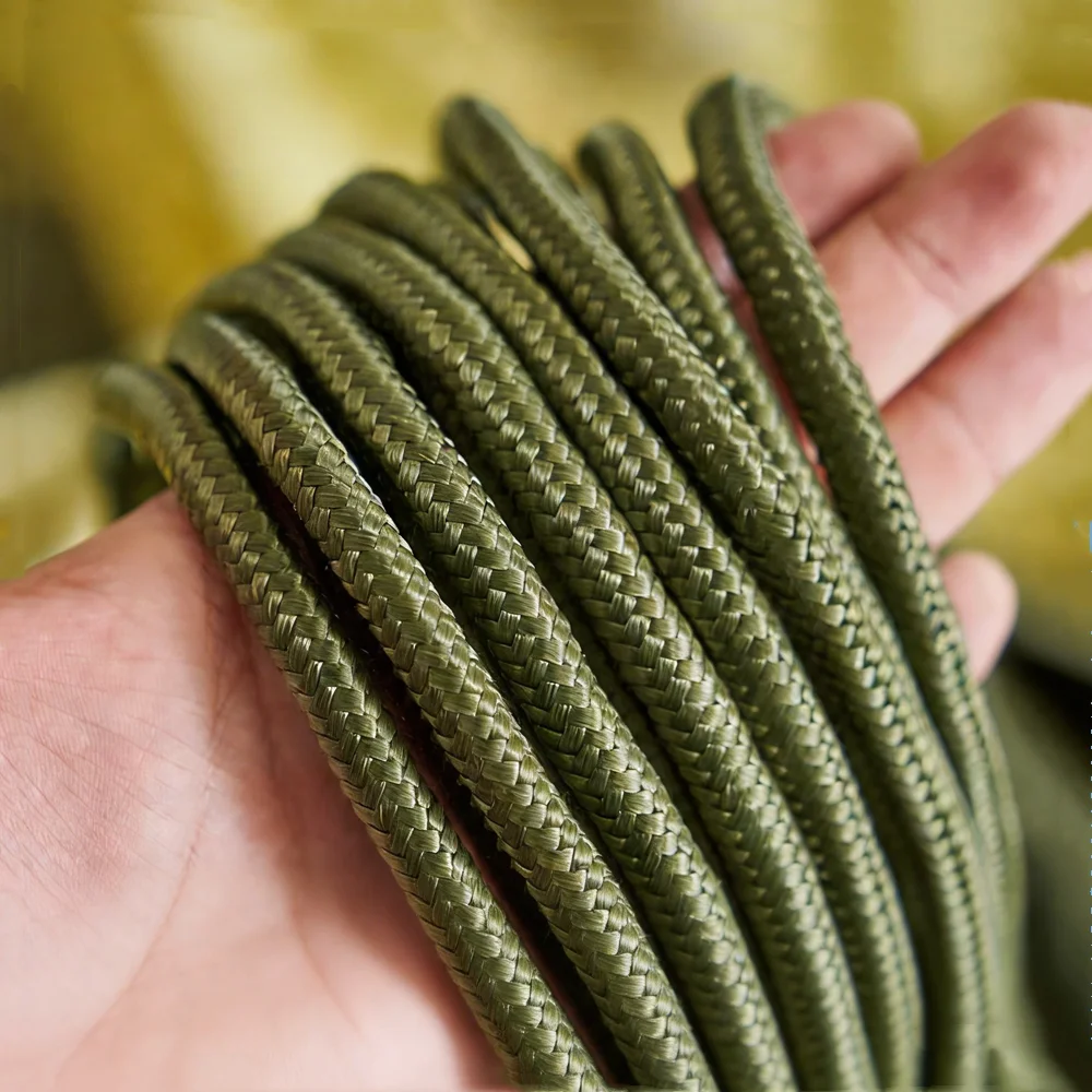 Army Green Braided Nylon Cord, 10mm x 1m 2 Army Green Braided Nylon Cord, 10mm x 1m - Image 2