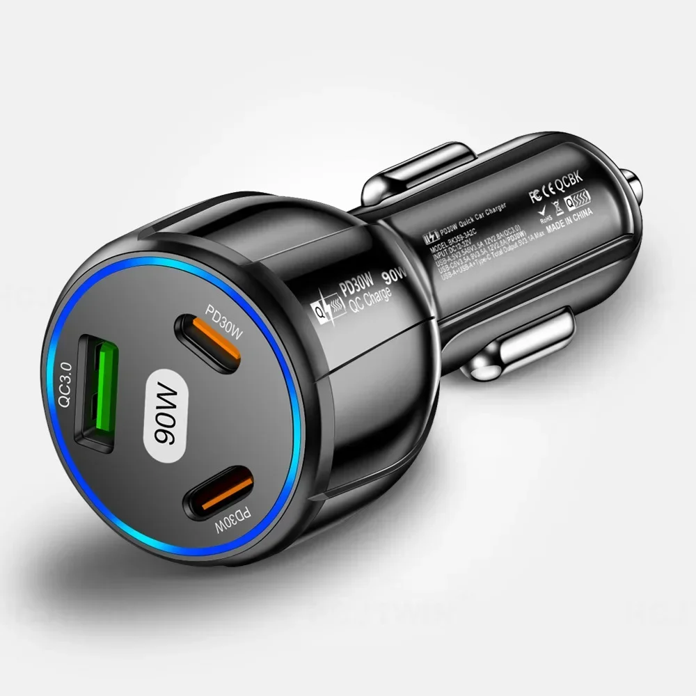 90W Fast Car Charger with 3 USB Ports 7 90W Fast Car Charger with 3 USB Ports - Image 7