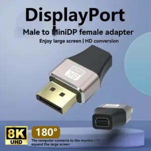 Right-Angle DisplayPort Adapter for 8K/4K at 144Hz 16 Sbde2efe2a7704a6b97632276909f04ecy