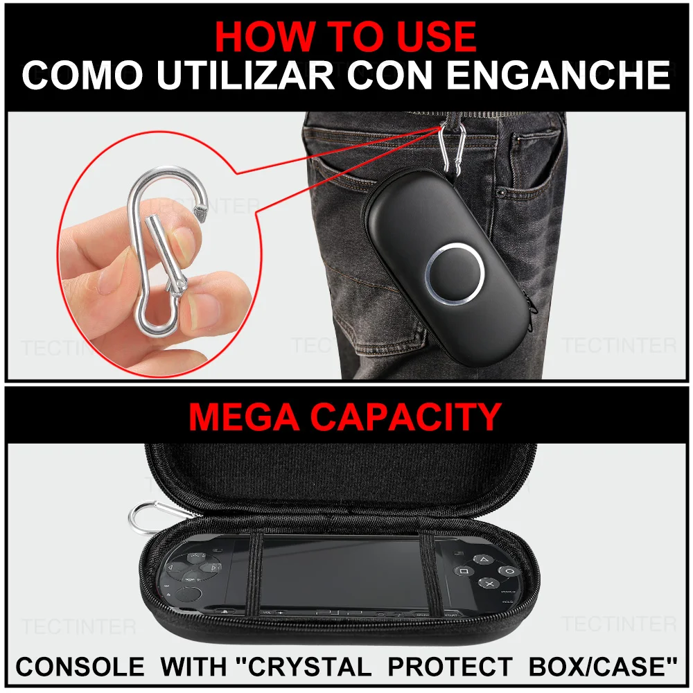Black Portable PSP Carrying Case for Models 1000-3000 3 Black Portable PSP Carrying Case for Models 1000-3000 - Image 3