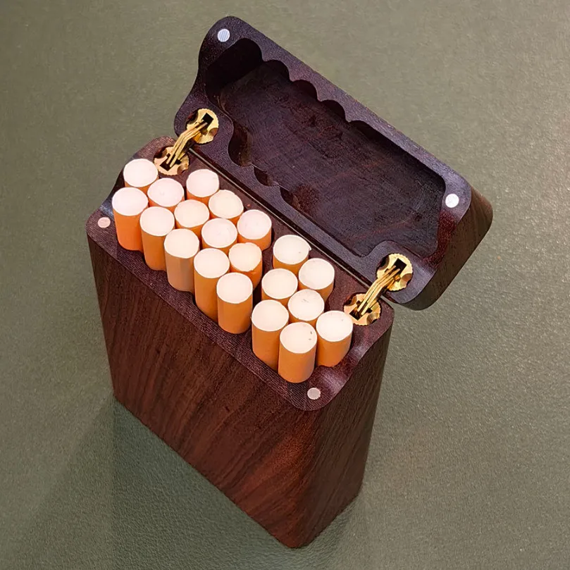 Blood Sandalwood Cigarette Case with Artisanal Finish 3 Blood Sandalwood Cigarette Case with Artisanal Finish - Image 3