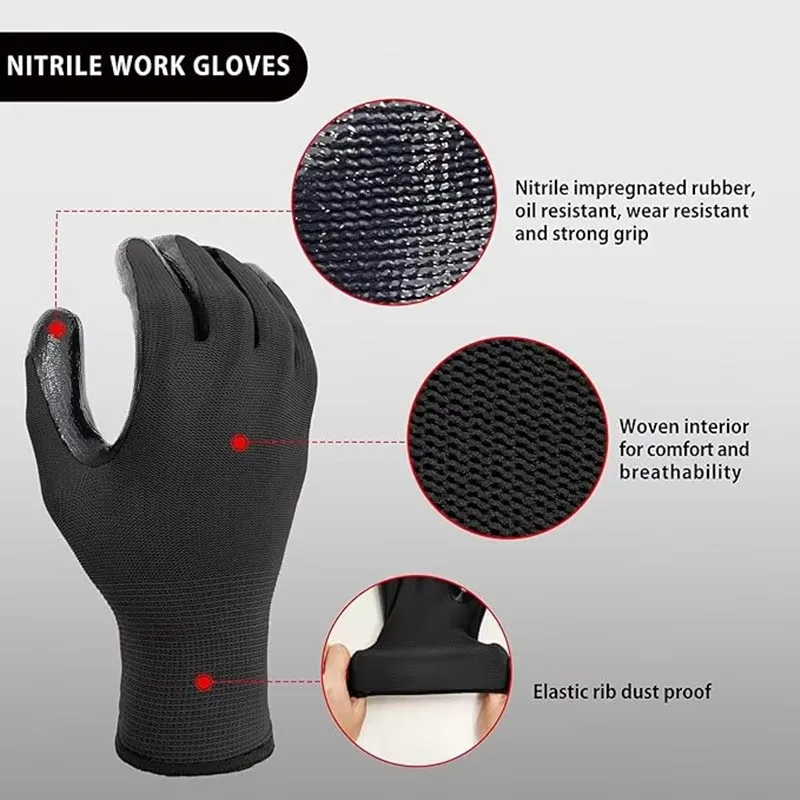 Black Polyurethane Safety Gloves for Work 5 Black Polyurethane Safety Gloves for Work - Image 5