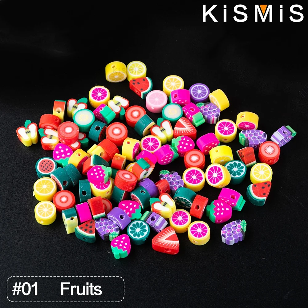 Vivid Polymer Clay Fruit Bead Set, 50pcs 2 Vivid Polymer Clay Fruit Bead Set, 50pcs - Image 2