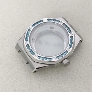 Stainless Steel Watch Case with Blue Gems 14 Sc0633290a4214031a6af98271935c8cc5