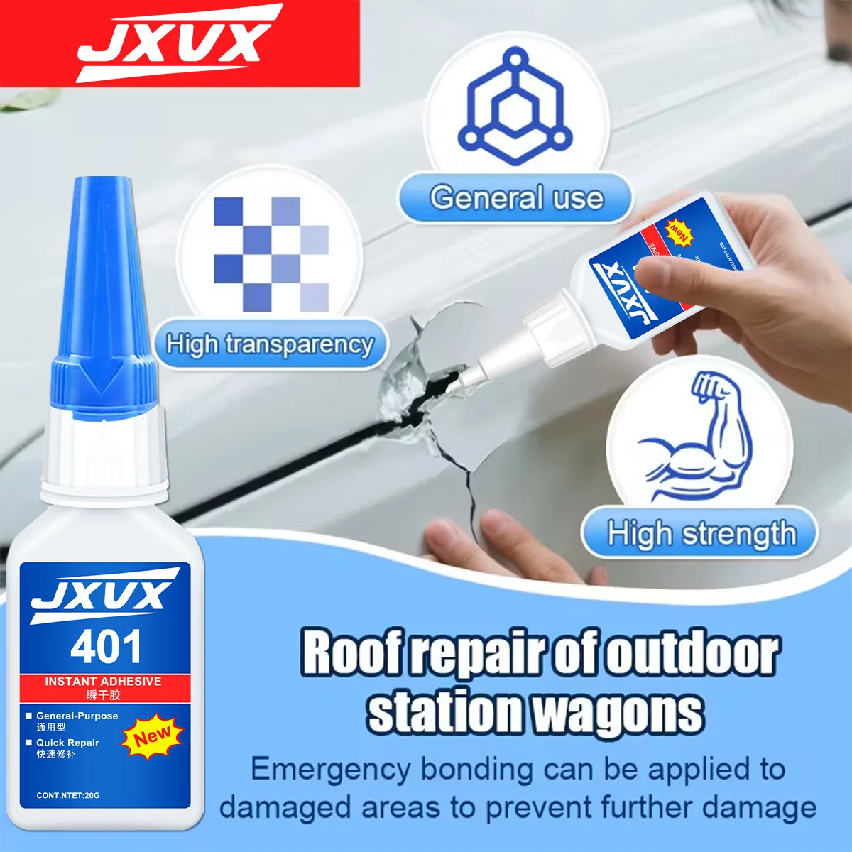 JXVX 401 Multi-Purpose Super Glue 20g 3 JXVX 401 Multi-Purpose Super Glue 20g - Image 3