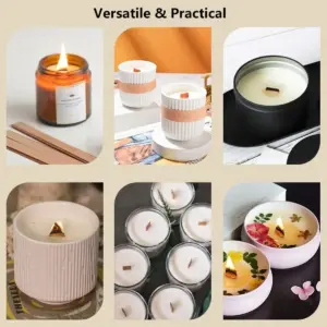 Handmade Soy Wax Candle Wooden Wick Set 15 Sc0cbeb29257c4e82a881fe7e3b9b5699v