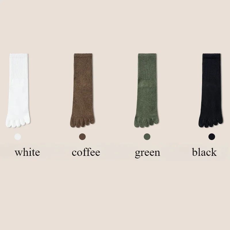 Women's Mid-Calf Toe Socks Set - 4 Pairs 8 Women's Mid-Calf Toe Socks Set - 4 Pairs - Image 8