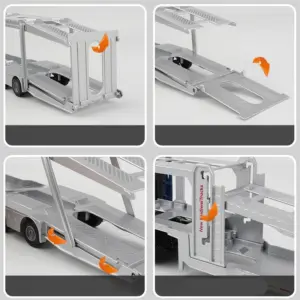 Blue Alloy Double Deck Flatbed Truck Model 15 Sc15e67446a714e03a8353c5b117edfa2u