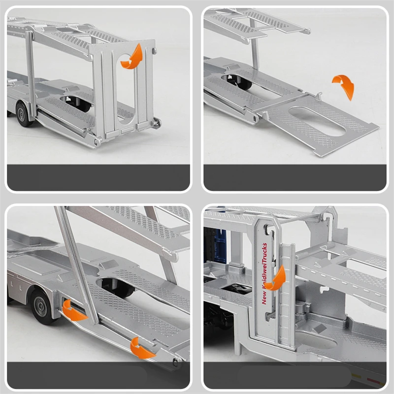 Blue Alloy Double Deck Flatbed Truck Model 6 Blue Alloy Double Deck Flatbed Truck Model - Image 6