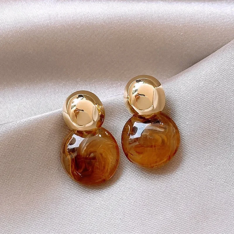Vintage Resin Tiger Eye Drop Earrings 9 Vintage Resin Tiger Eye Drop Earrings - Image 9