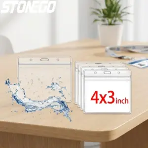 Clear Plastic ID Card Holder with Ziplock