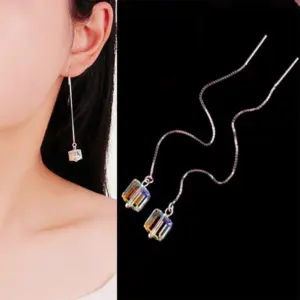 Silver Drop Earrings with Iridescent Cubic Pendants 11 Sc32766e1f7f34139b4b789a00a08c3001