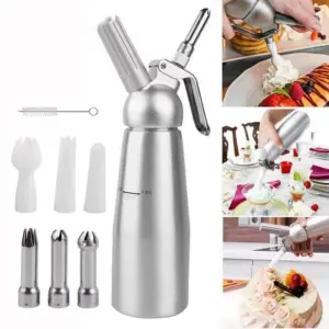 Silver 500ml Whipped Cream Dispenser with Stainless Steel 13 Sc37c6ca9e8f840a68042f968b211fda7X