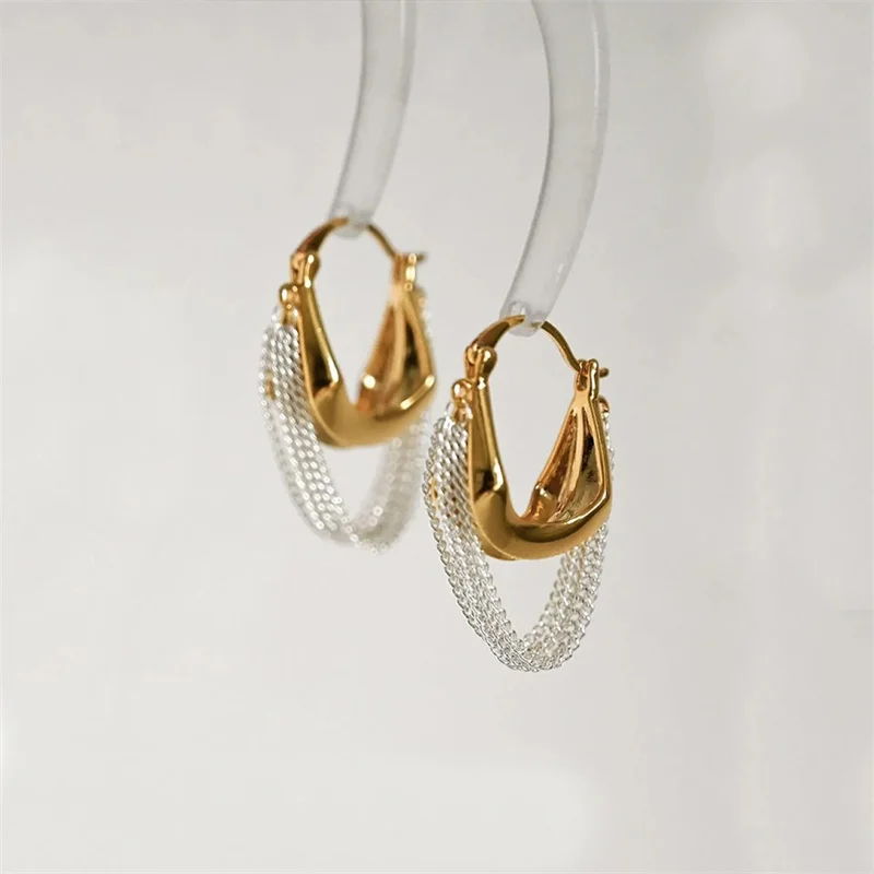 Contrast Drop Earrings with Irregular Shapes 4 Contrast Drop Earrings with Irregular Shapes - Image 4