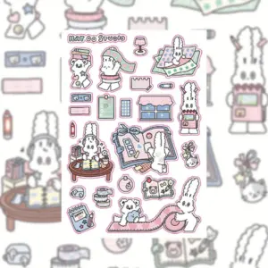 Kawaii Rabbit Stickers Set 9x13cm 12 Sc3ffcc33b0ff4d36a22e7b87846df32eK