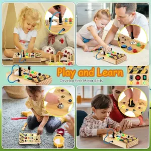 Natural Wood Montessori Busy Board for Kids 10 Sc418f08be06941e6a8ad6ecfd3903ee1Q