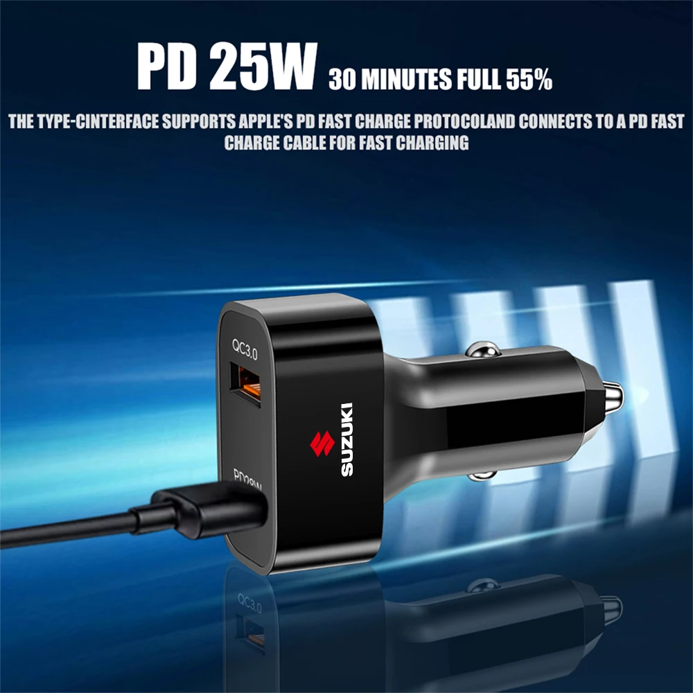 Suzuki Dual-Port Car Charger with Quick Charge 3 Suzuki Dual-Port Car Charger with Quick Charge - Image 3