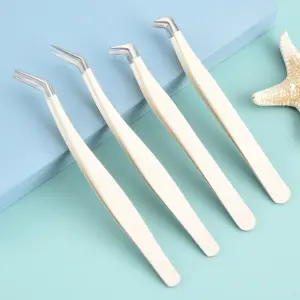 Stainless Steel Eyelash Tweezer with Four Tips