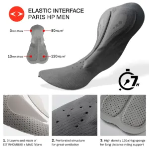 RION Men's Cycling Bib Shorts with Advanced Pads 10 Sc66104048eed4ff7a3f26b3f9084a7a39