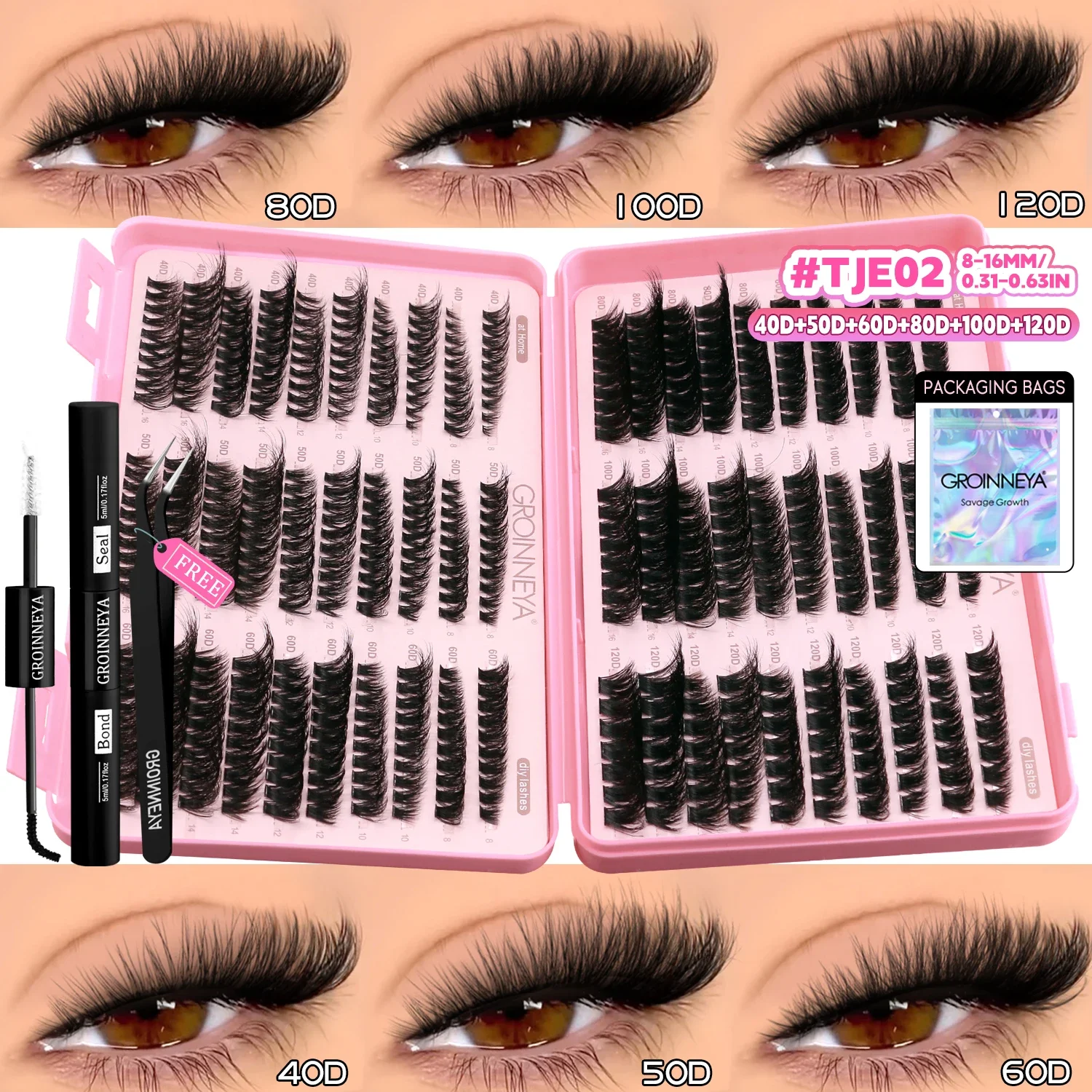 GROINNEYA Lash Clusters Kit for Glam 9 GROINNEYA Lash Clusters Kit for Glam - Image 9