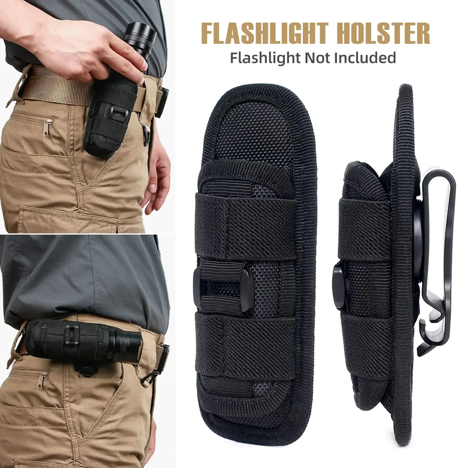 Tactical Nylon Flashlight Holster for 5+ Inch Lights 4 Tactical Nylon Flashlight Holster for 5+ Inch Lights - Image 4